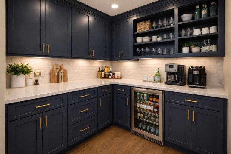 Kitchen Remodeling Spring TX 14 Custom butler's pantry with beverage station added during kitchen remodel in Spring TX by Spring Kitchen Pros
