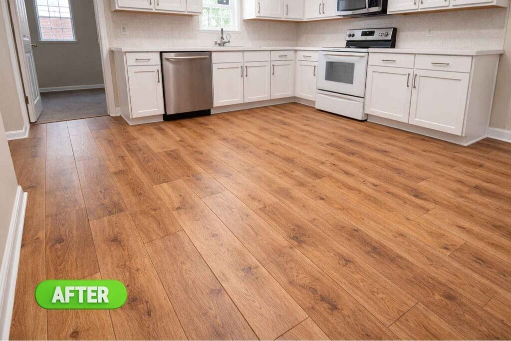 New warm oak luxury vinyl plank flooring installed
by Spring Kitchen Pros in Champions Forest
Spring TX kitchen