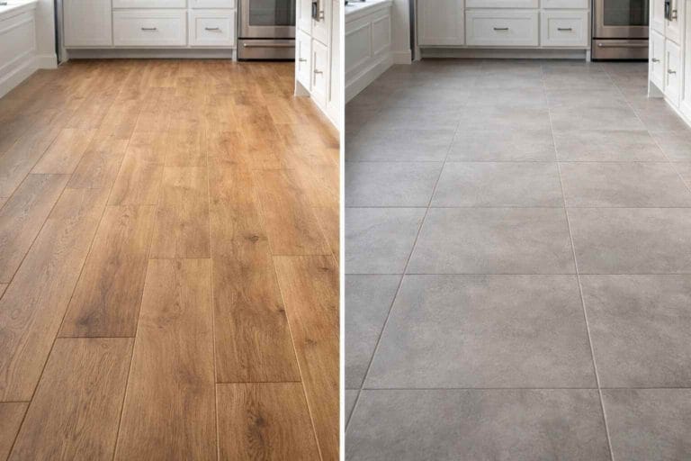 LVP vs tile kitchen flooring comparison for Spring TX homes by Spring Kitchen Pros